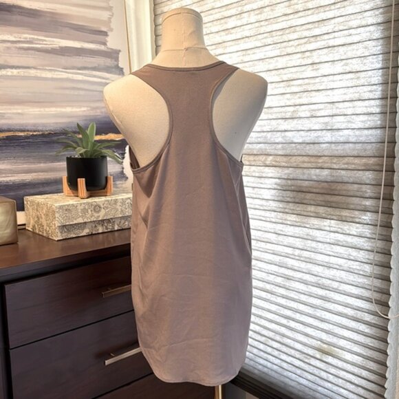 Soprano Elegant Racerback Tan Tank Top. Size M - Picture 2 of 3